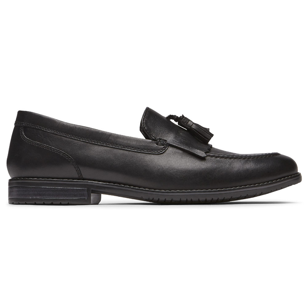 Rockport Mens Loafers Black - Style Purpose 3 Tassel - UK 374-CJEMLF